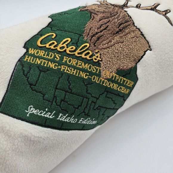 Cabelas Blanket Special Idaho Edition Lemoda Fleece Throw 60 x 50 Elk White - Picture 6 of 10